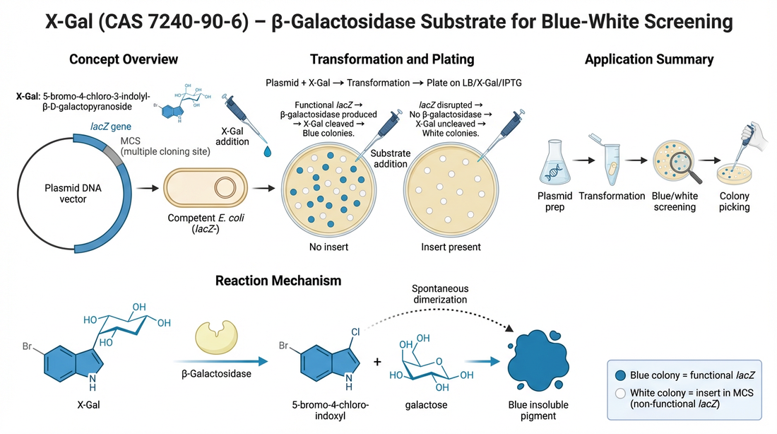 X-Gal (5-Bromo-4-chloro-3-indolyl-β-D-galactopyranoside) | High-Purity β-Galactosidase Substrate