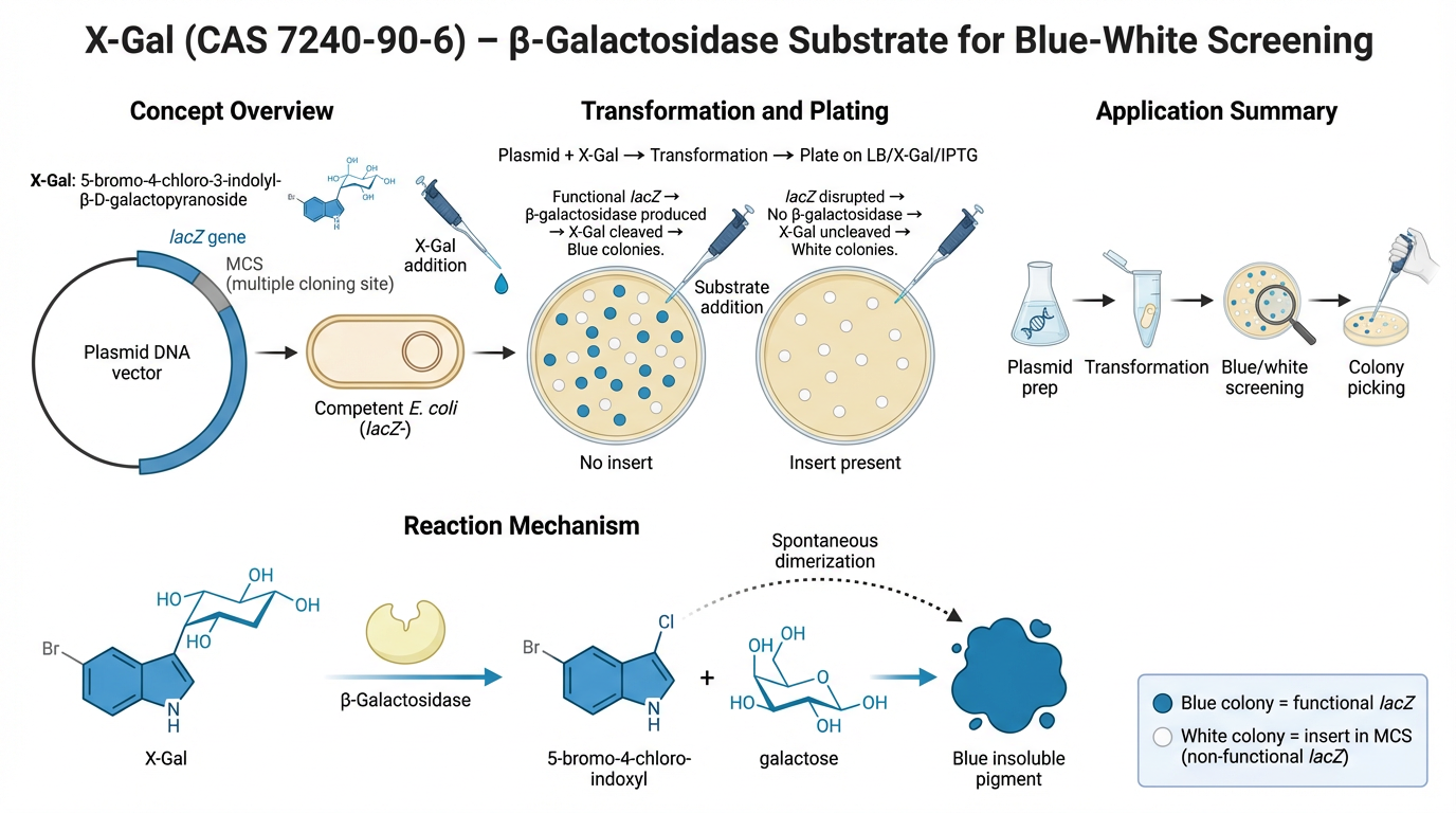 X-Gal (5-Bromo-4-chloro-3-indolyl-β-D-galactopyranoside) | High-Purity β-Galactosidase Substrate