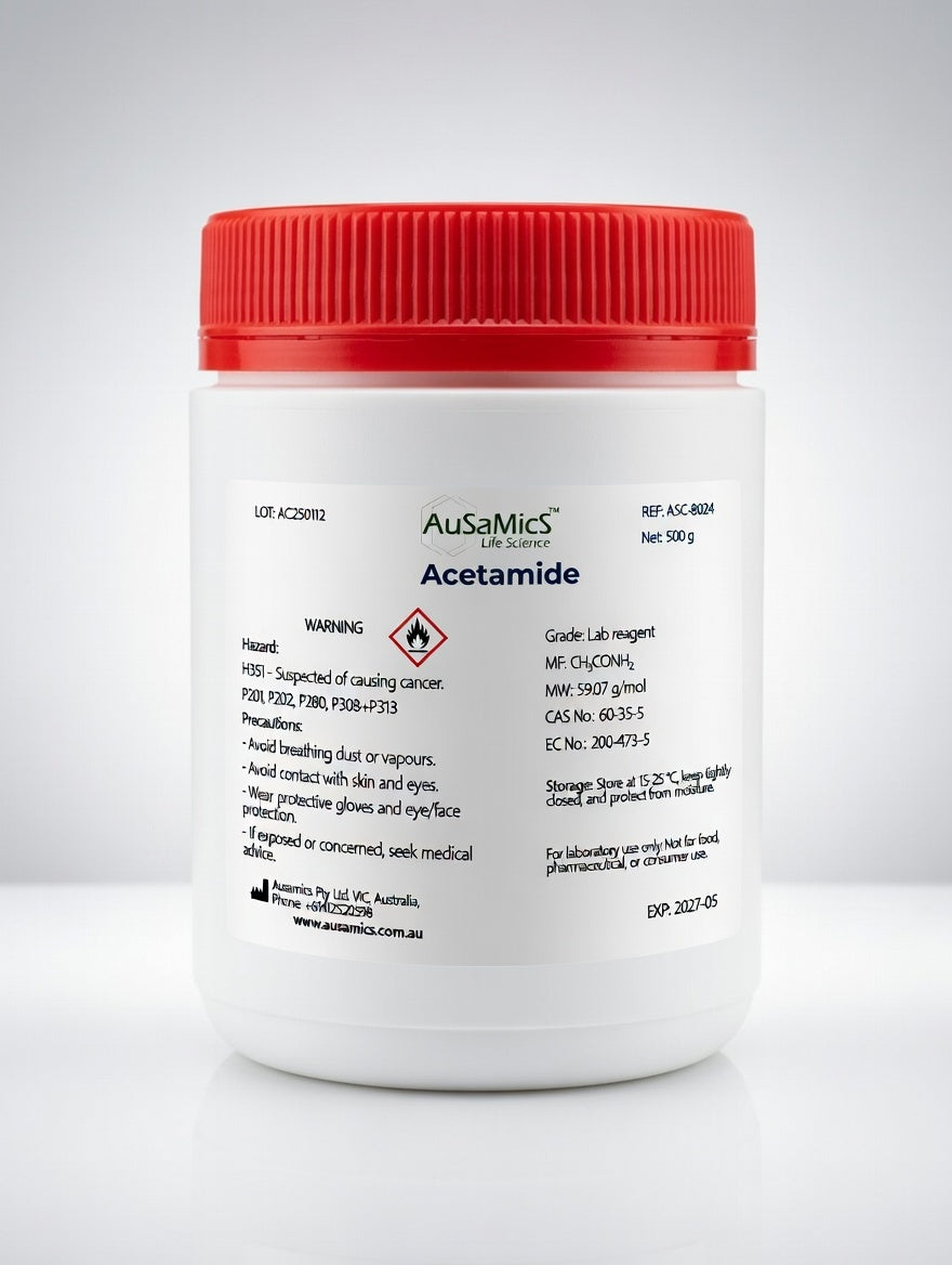 Acetamide crystalline powder laboratory grade organic amide reagent