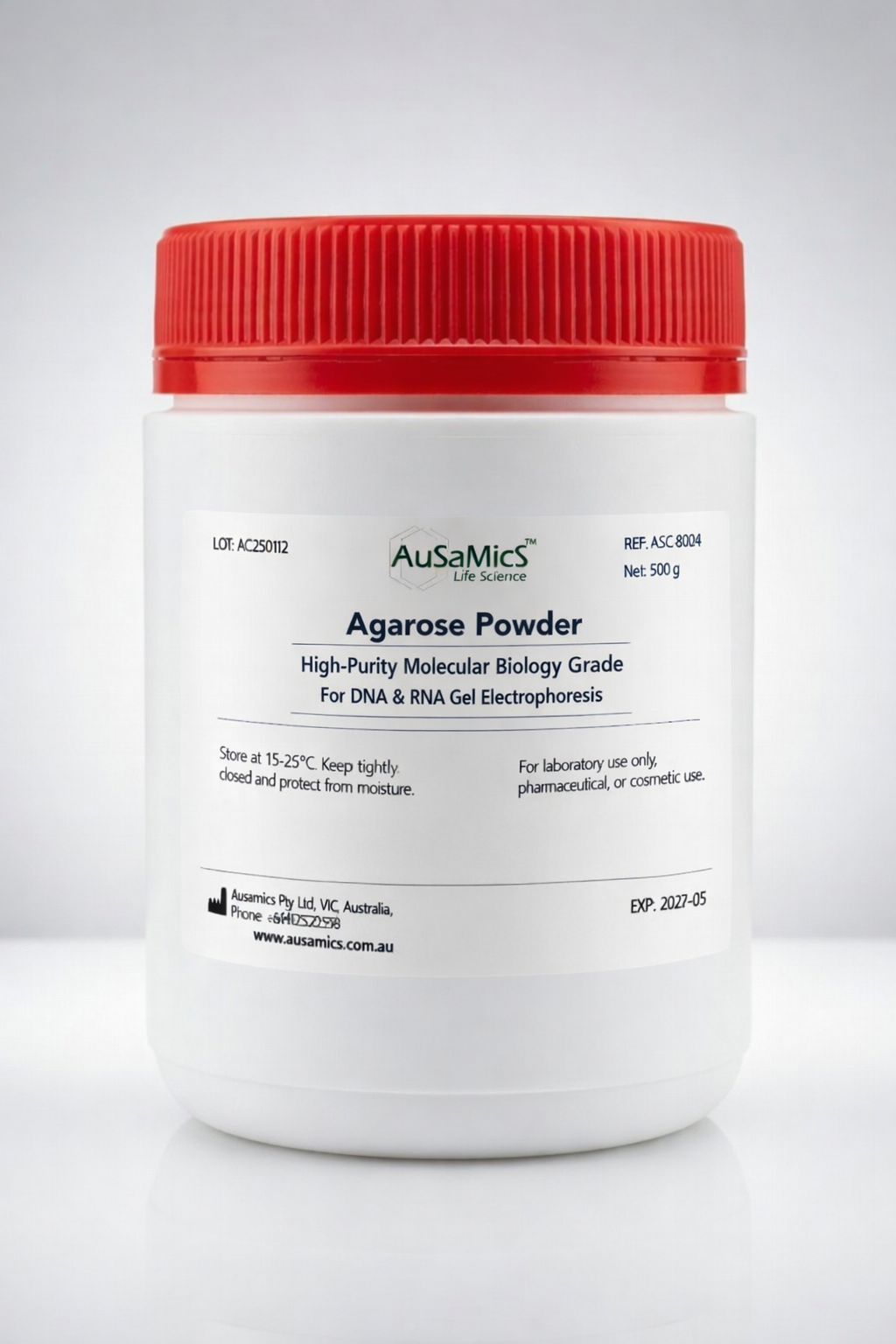 Agarose Powder is a high-purity polysaccharide derived from refined seaweed, specifically designed for molecular biology applications. It is the standard solid matrix used for DNA and RNA gel electrophoresis, providing excellent resolution, reproducibility, and ease of use.