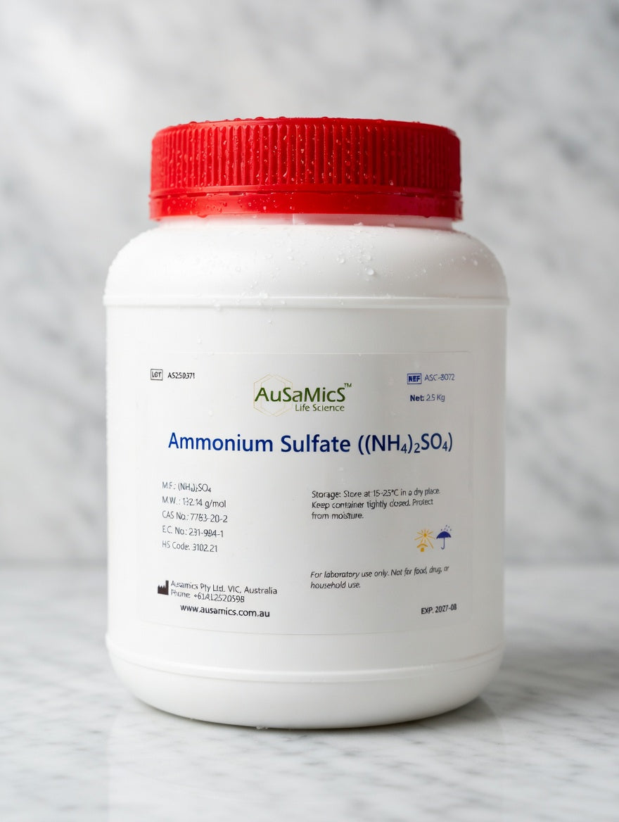 Ammonium sulfate NH4 2SO4 white crystalline powder analytical reagent Ausamics ASC-1072