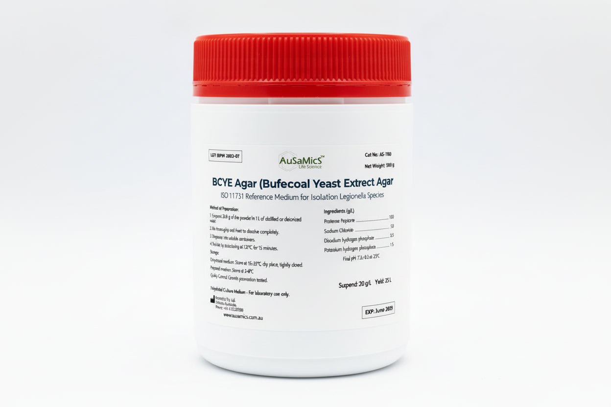 BCYE Agar (Buffered Charcoal Yeast Extract Agar)

ISO 11731 Reference Medium for Isolation of Legionella Species