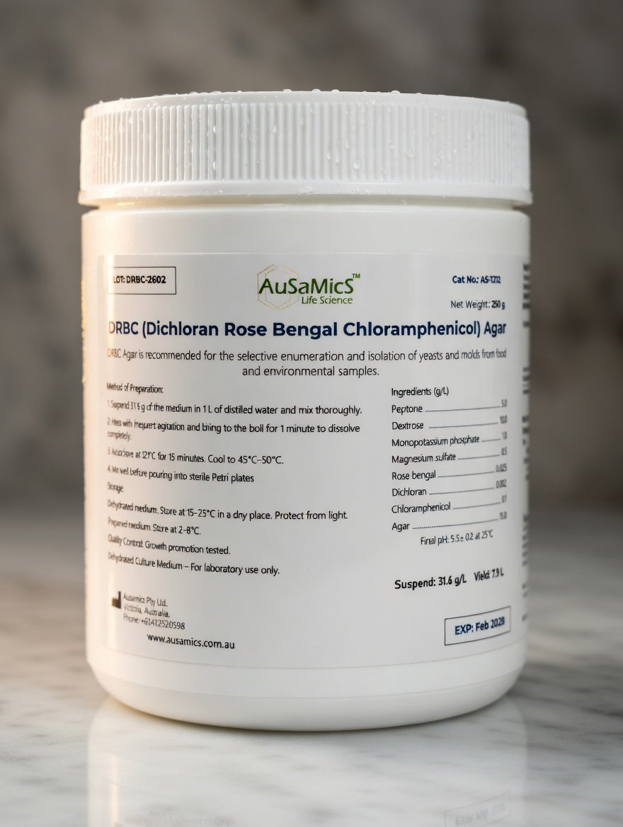 DRBC agar microbiological culture media powder for yeast and mold detection