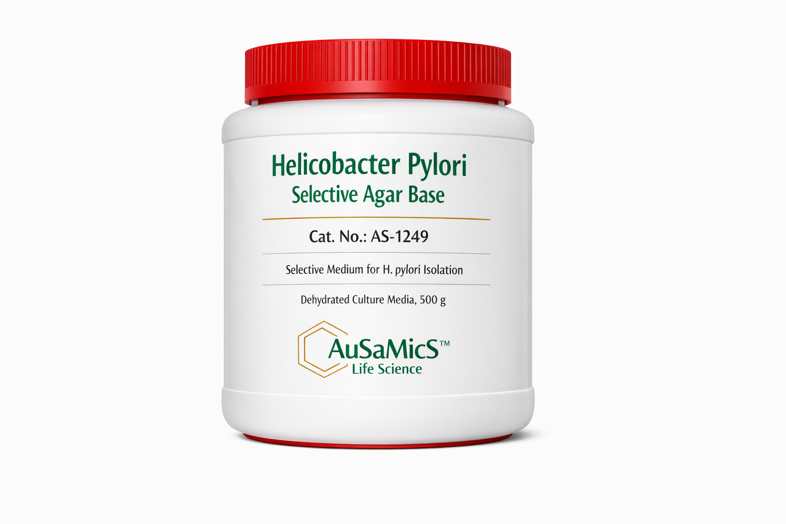 Dehydrated Helicobacter Pylori Selective Agar base 500g – Ausamics clinical microbiology series.
Small, translucent, needle-point colonies of H. pylori on selective blood-enriched agar.