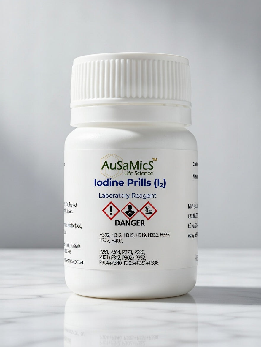 High purity iodine prills 99.8 percent elemental iodine crystalline solid