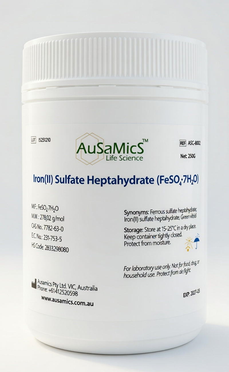Iron II Sulfate Heptahydrate BP GB FCC grade crystalline powder FeSO4 7H2O