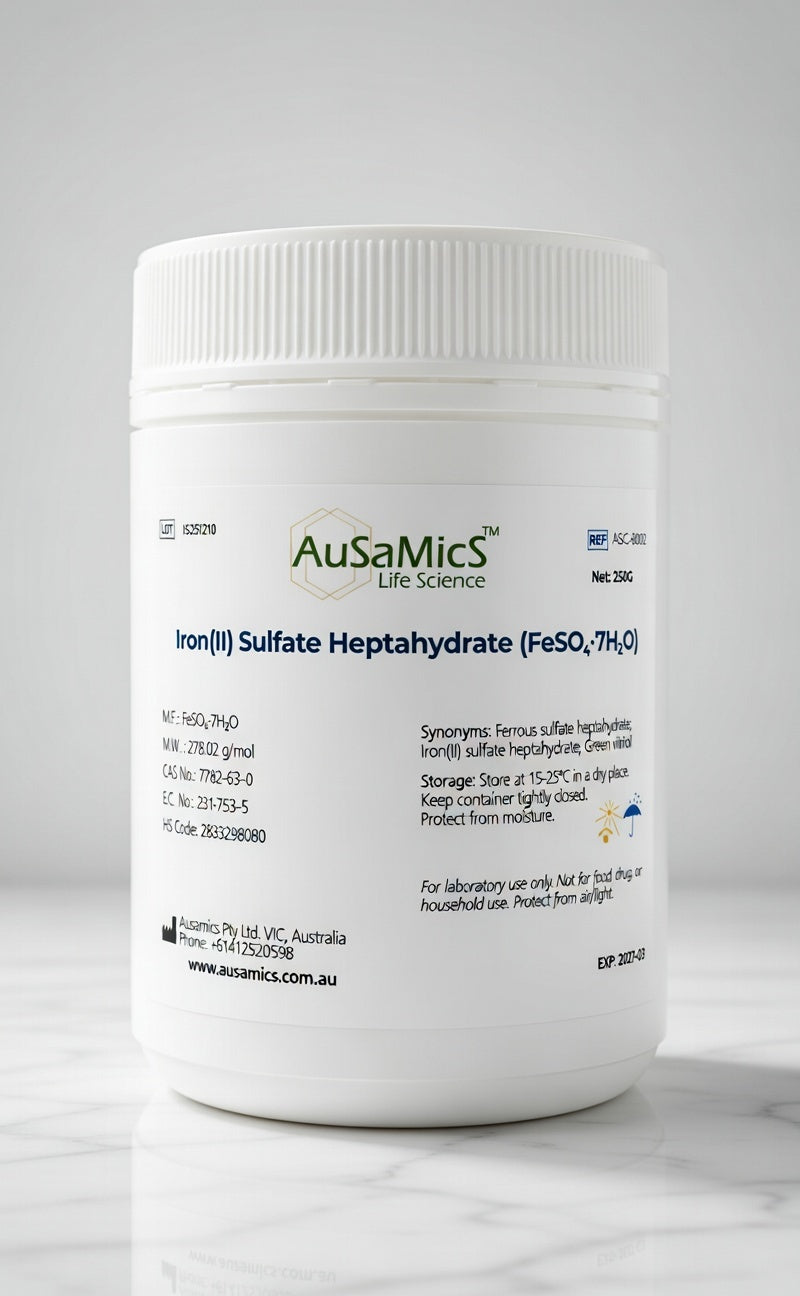 Iron II Sulfate Heptahydrate BP GB FCC grade crystalline powder FeSO4 7H2O