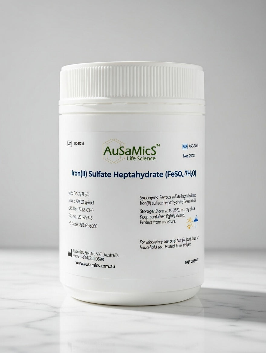Iron II Sulfate Heptahydrate BP GB FCC grade crystalline powder FeSO4 7H2O