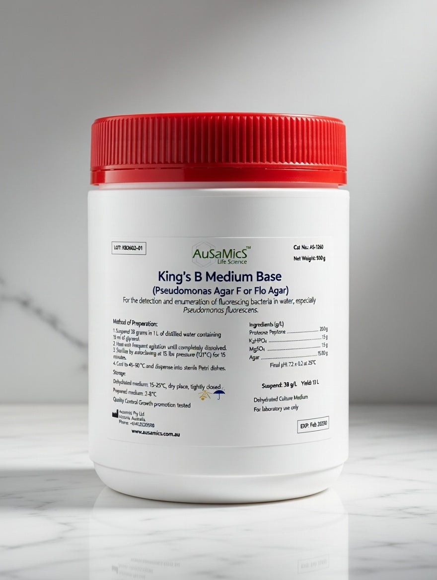 King’s B Medium Base (KB Medium) | Fluorescein Production Medium for Pseudomonas