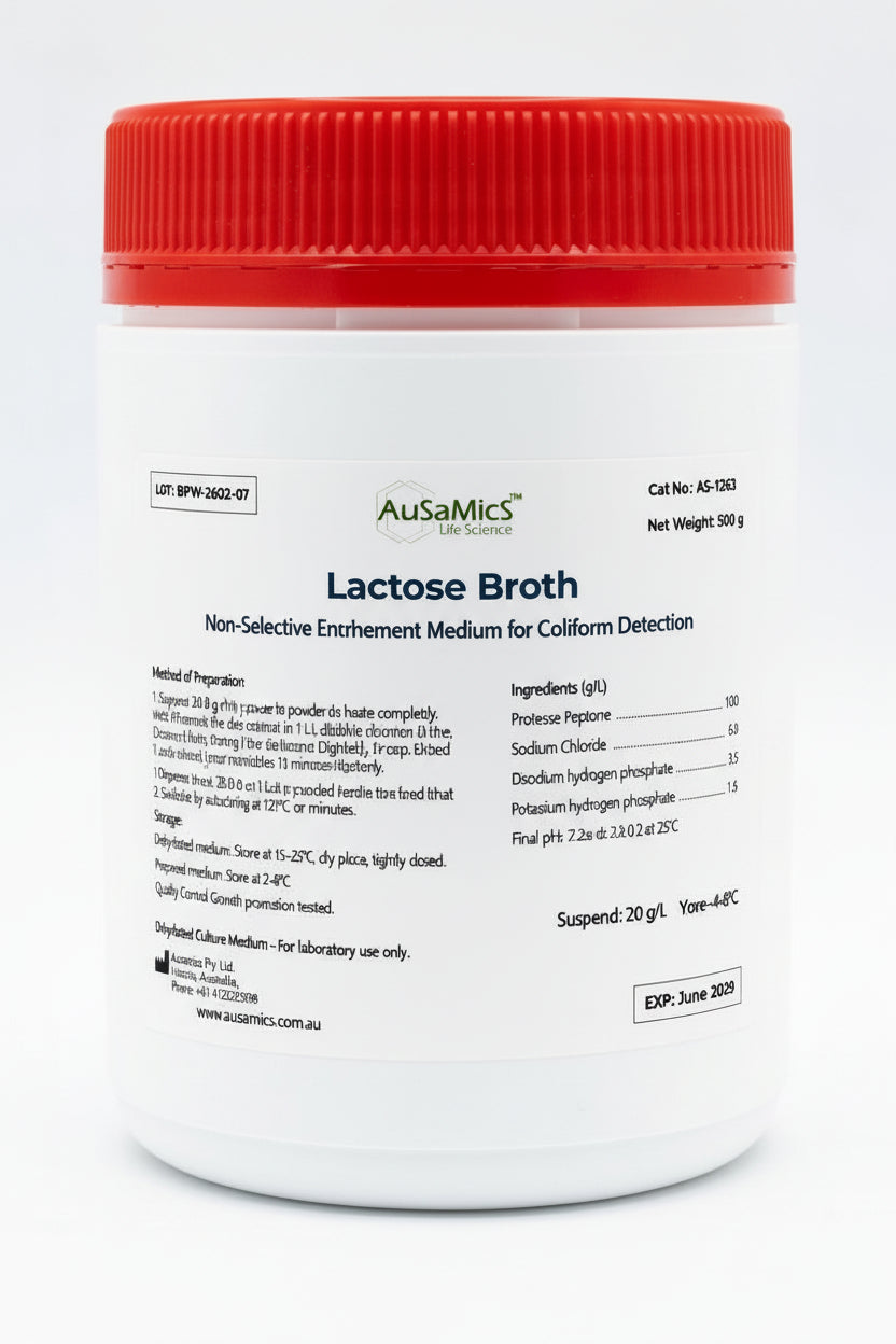 Lactose Broth
Non-Selective Enrichment Medium for Coliform Detection
Catalog Number: AS-1263