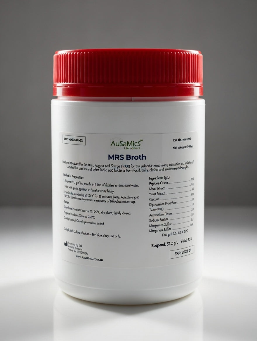 MRS Broth (De Man, Rogosa & Sharpe) | Lactobacillus Culture Medium | Dehydrated | AS-1296