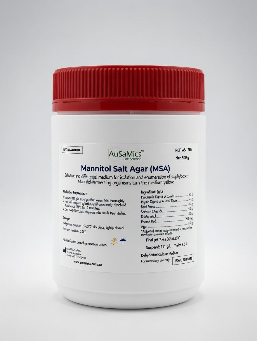 MSA Agar Powder | Selective & Differential Microbiology Medium