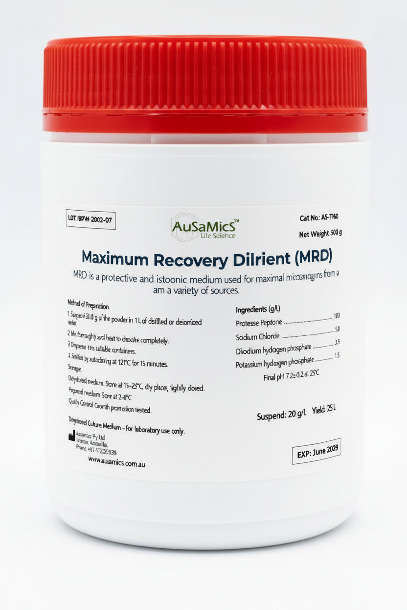 Maximum Recovery Diluent (MRD)

MRD & is a protective and isotonic medium used for & maximal recovery & of microorganisms from a variety of sources.