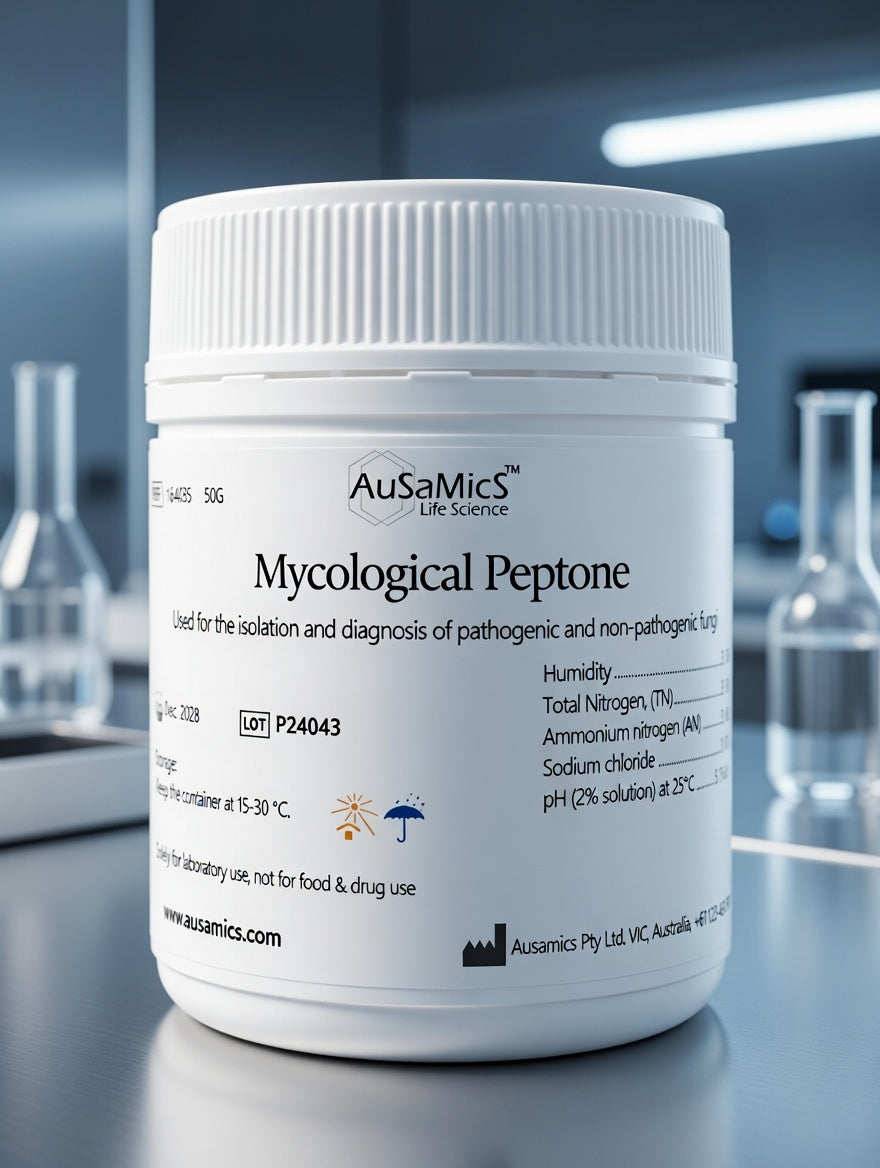 Mycological peptone powder for fungal and yeast culture media preparation