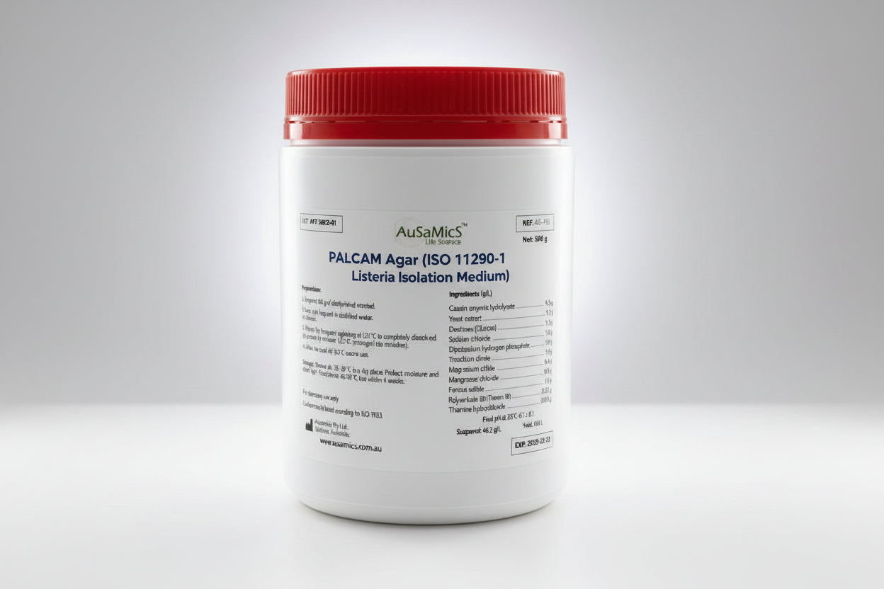 Order PALCAM Agar (AS-1315) for selective isolation of Listeria monocytogenes from food & environmental samples. ISO 11290-1:2017 compliant with a double indicator system.