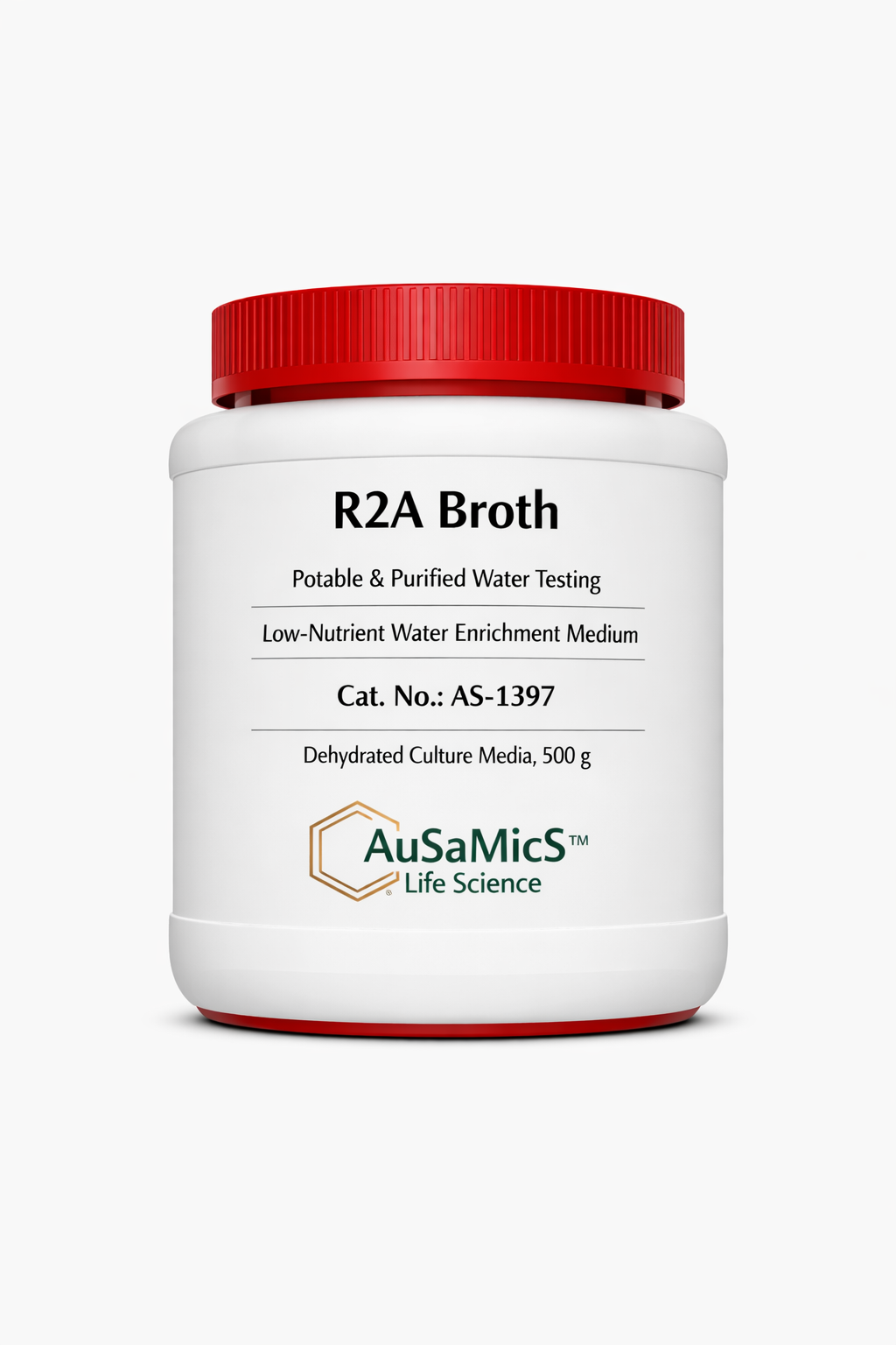 Dehydrated R2A Broth 500g – Ausamics laboratory grade water microbiology media.
Turbidity comparison in R2A Broth showing growth of slow-growing aquatic bacteria.
