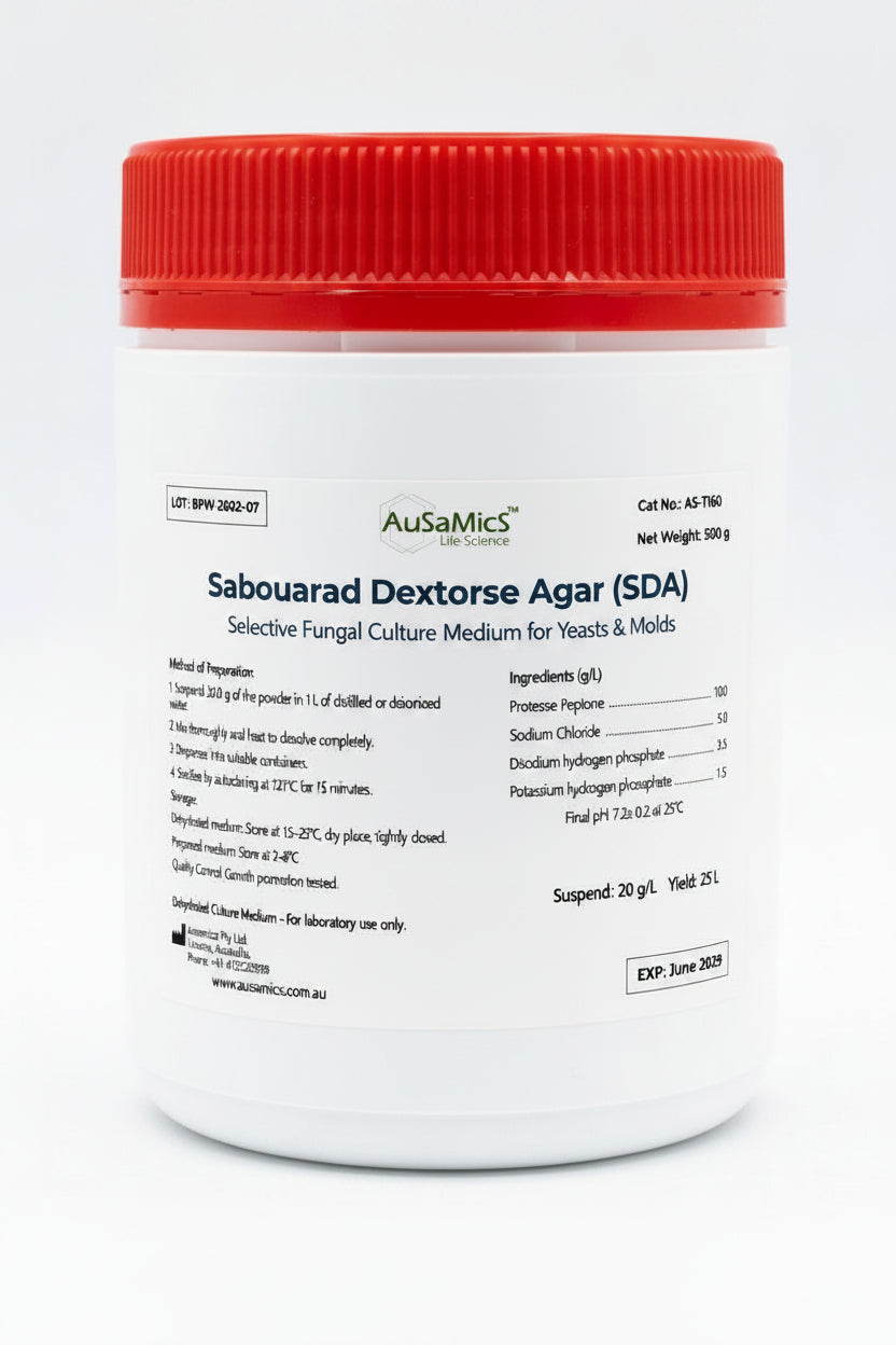 Sabouraud Dextrose Agar (SDA)  Selective Fungal Culture Medium for Yeasts & Molds