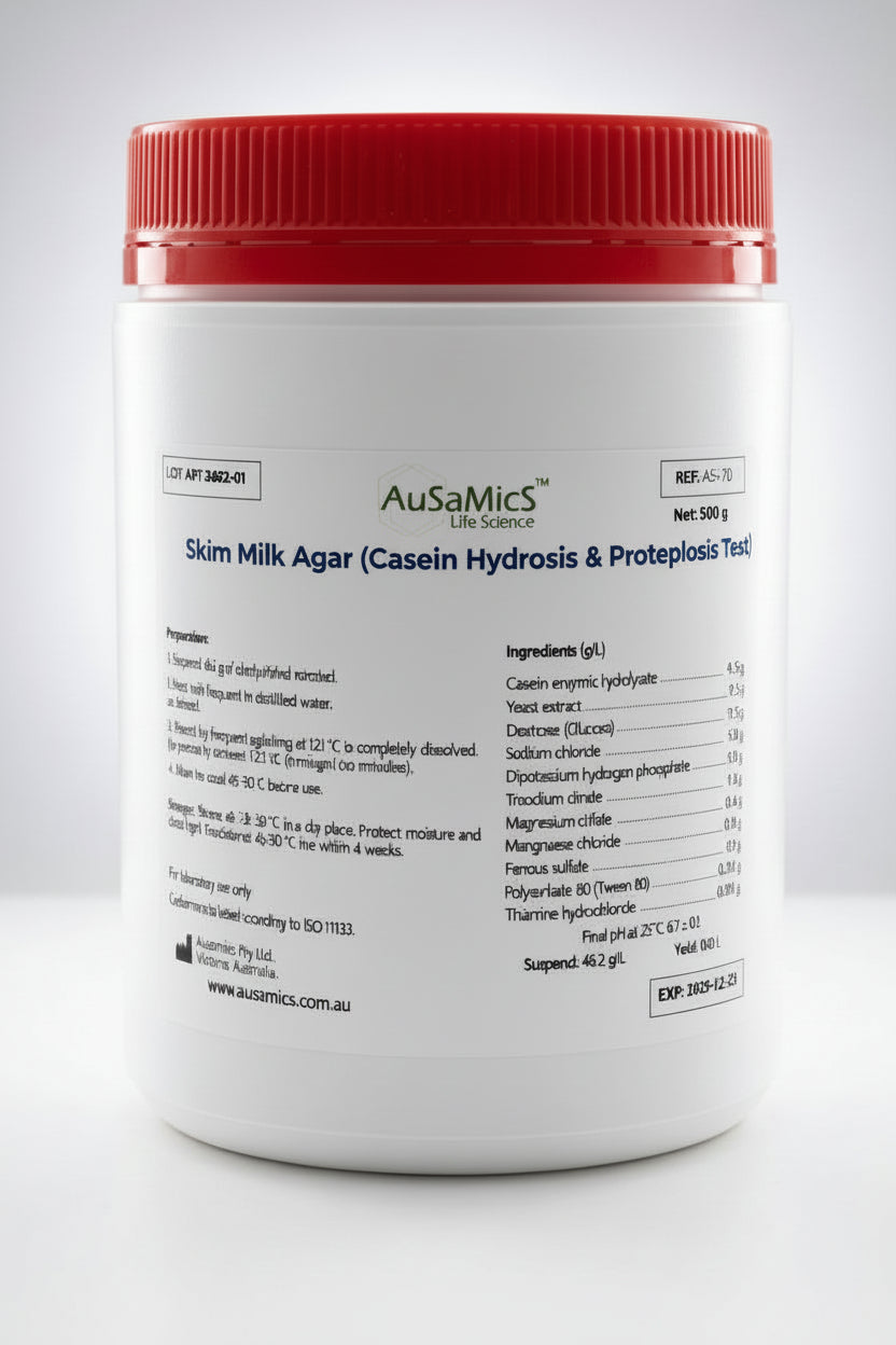 Skim Milk Agar (AS-1350) | Casein Hydrolysis & Proteolysis Test