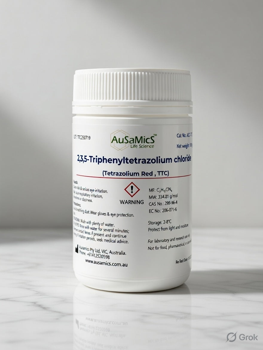 2,3,5-Triphenyltetrazolium Chloride (TTC, CAS 298-96-4) | Redox & Cell Viability Indicator for Microbiology and Seed Testing