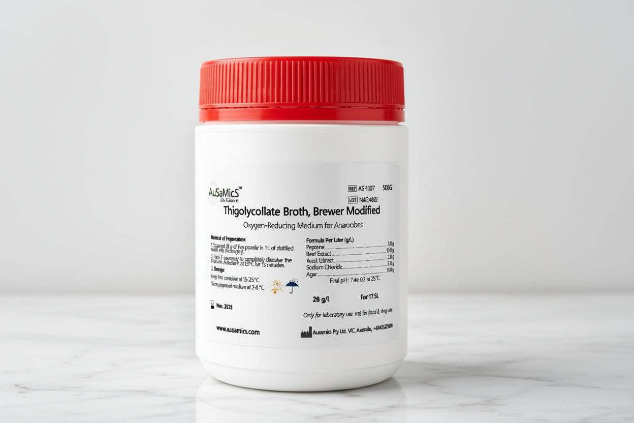 Thioglycollate Medium Brewer Modified broth – reducing medium for aerobic and anaerobic bacterial growth used in sterility testing
