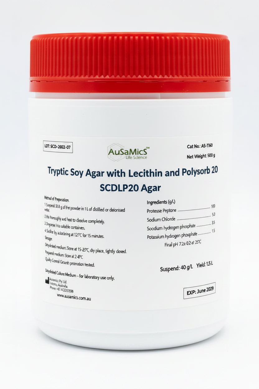 Tryptic Soy Agar with Lecithin and Polysorbate 20

SCDLP20 Agar