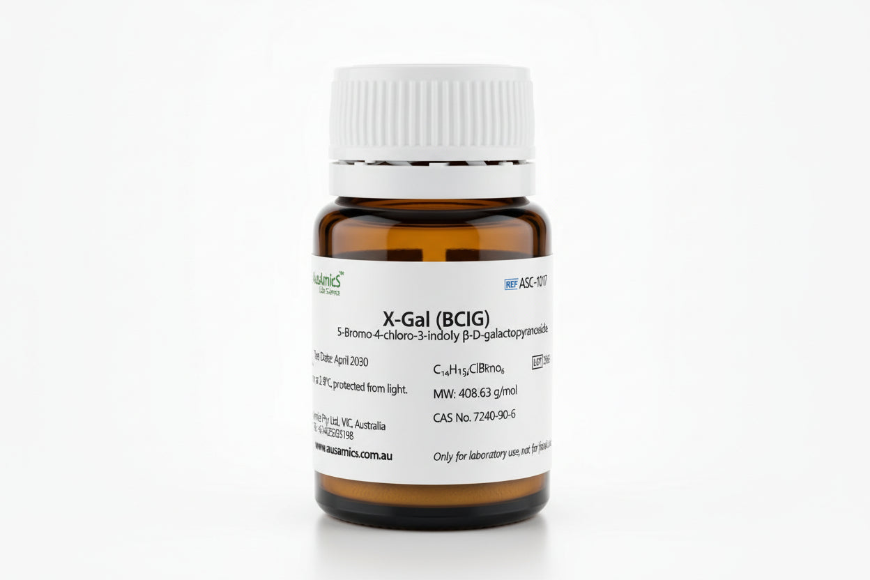X-Gal (BCIG)
5-Bromo-4-chloro-3-indolyl β-D-galactopyranoside