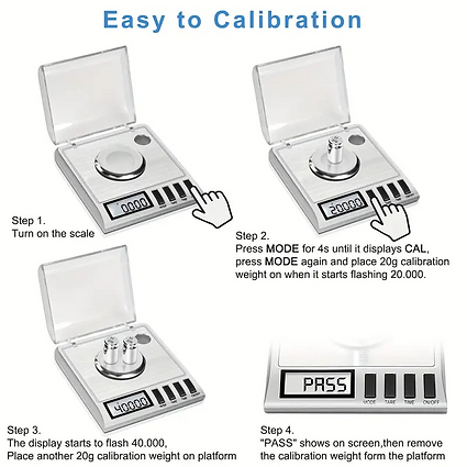 High-precision digital milligram scale 50 g x 0.001 g with stainless steel platform Ausamics