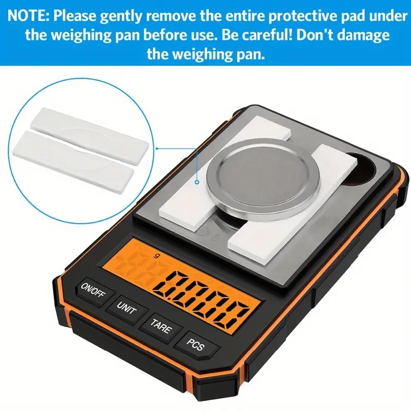 High-precision digital milligram scale 50 g x 0.001 g metal body Ausamics