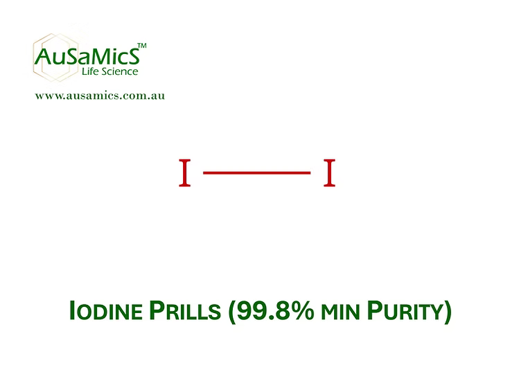 High-purity iodine prills elemental iodine I2 laboratory reagent Ausamics AS-2523
