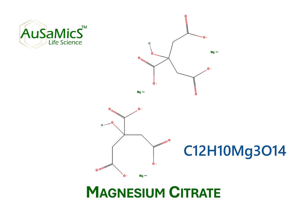 Magnesium Citrate anhydrous USP grade granular powder for pharmaceutical and nutraceutical use Ausamics Australia