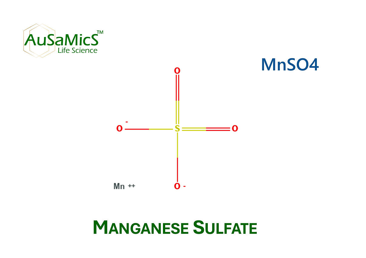 Manganese(II) sulfate MnSO4 crystalline solid for laboratory and industrial use Ausamics Australia