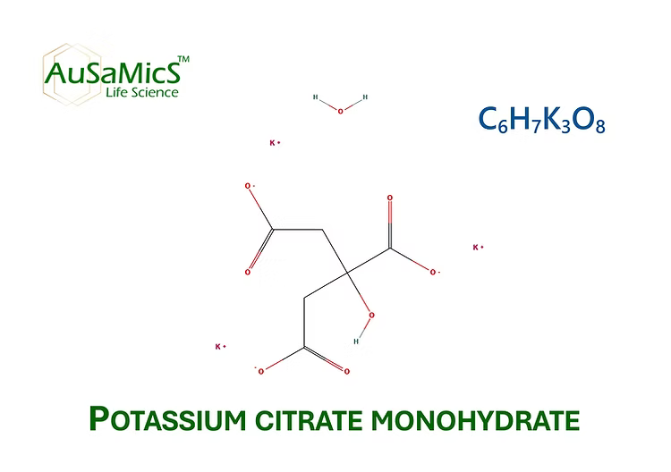 Potassium citrate monohydrate food-grade crystalline powder for buffering and stabilising applications