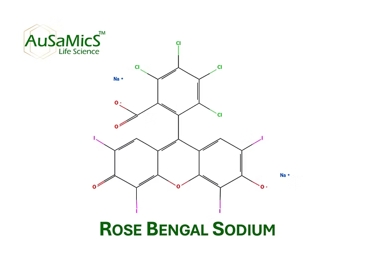 Rose Bengal powder used as a laboratory dye in fungal culture media and microbiological research
